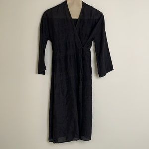 Dosa Black Silk Robe!